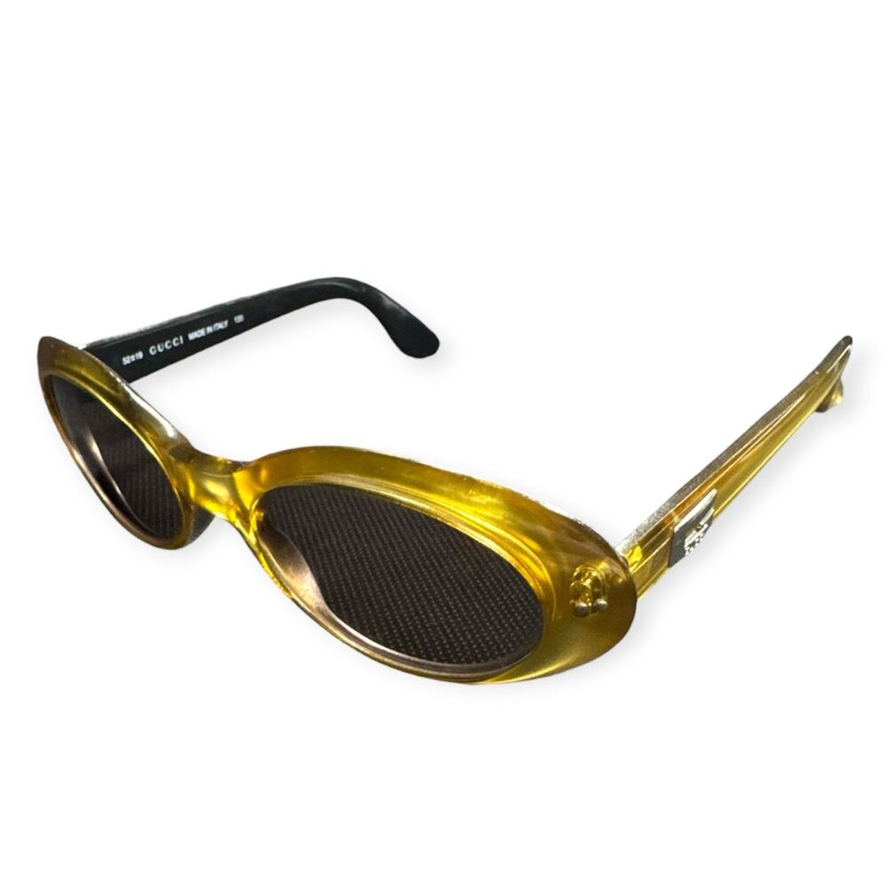 Gucci Honey Gold Oval Sunglasses GG 2413/N/S Vintage Sunglasses Rare